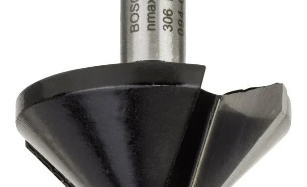 Bosch - Standard Seri Ahşap İçin Çift Oluklu, Sert Metal Bilya Yataklı Pah Açma Frezesi 8*11*45 mm